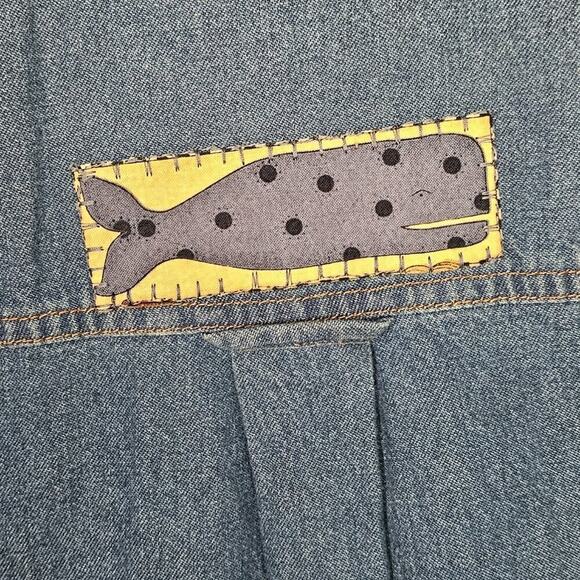 Noah’s Ark Blue Tan Denim XXL long sleeved button down shirt - Picture 5 of 5